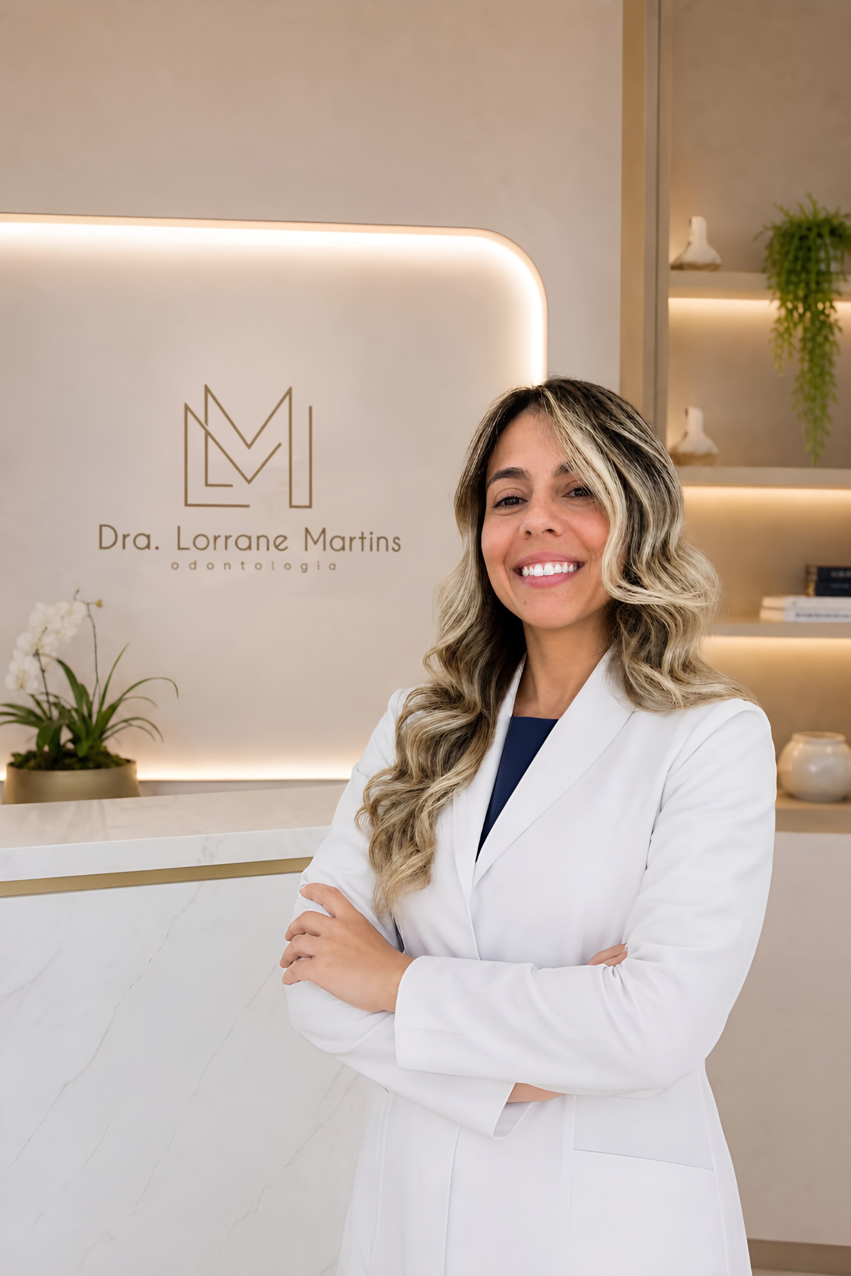 Dra. Lorrane Martins em seu consultório acolhedor